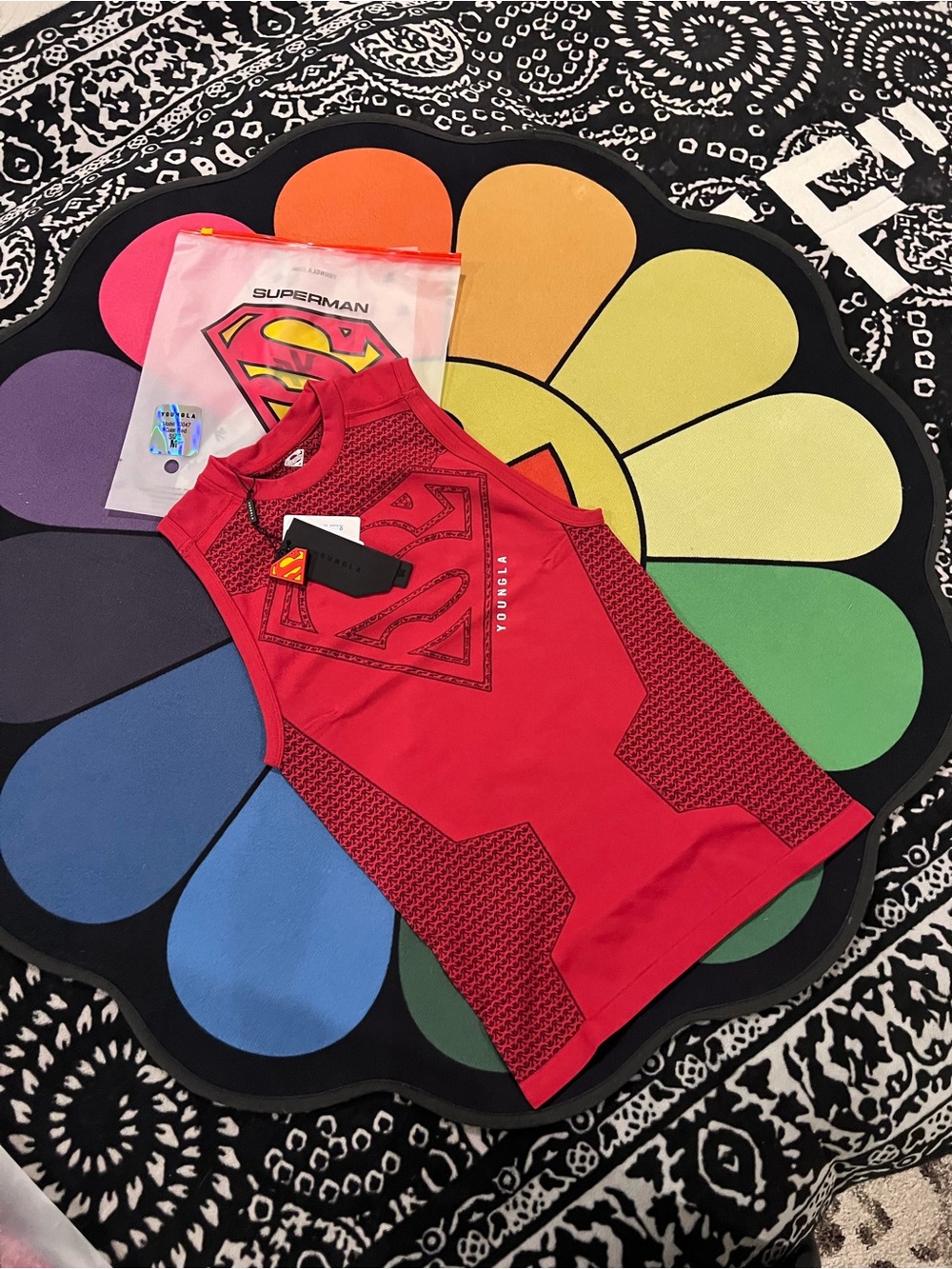 YoungLA Superman compression tank in red size medium